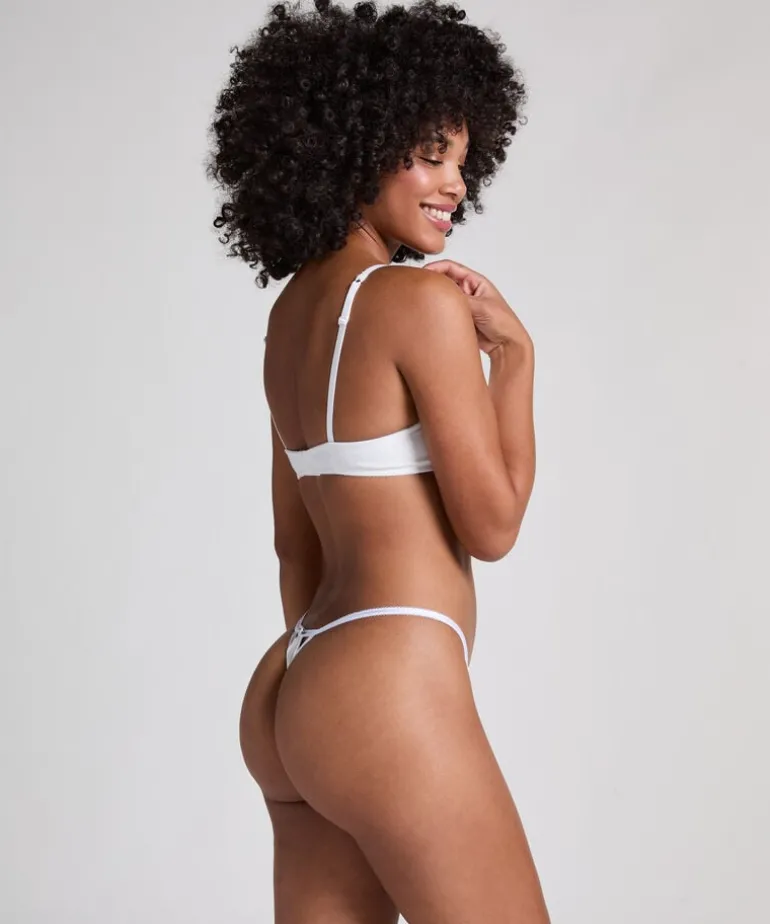 Pointelle Padded Underwired Bra - White