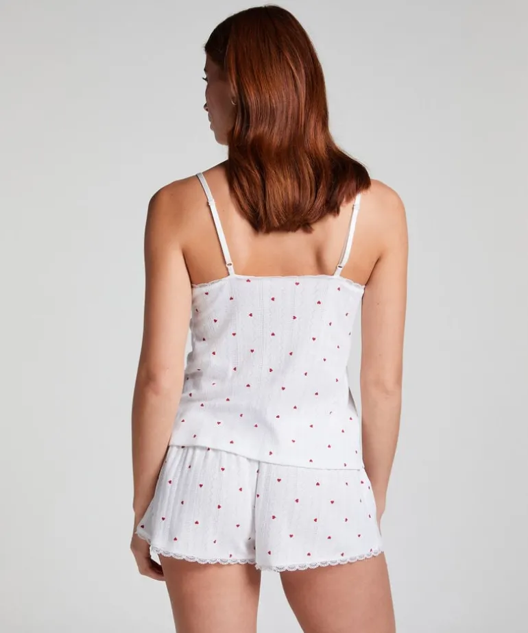 Pointelle Pyjama Shorts - White