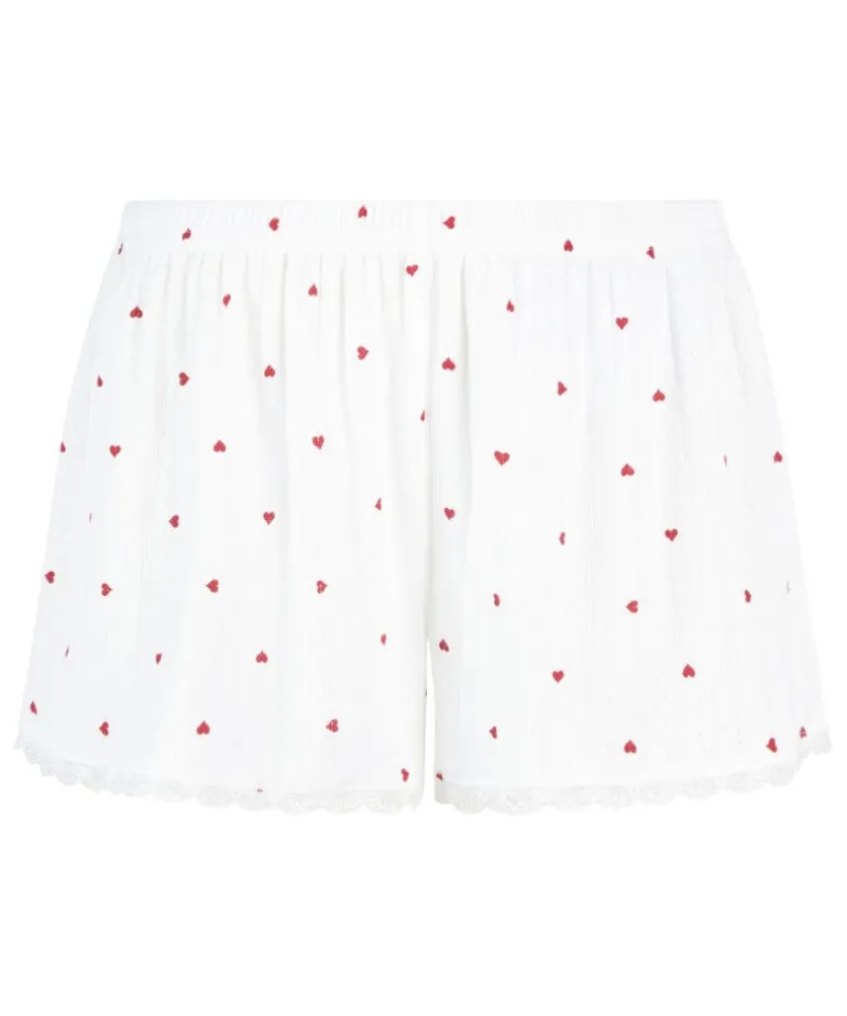 Pointelle Pyjama Shorts - White