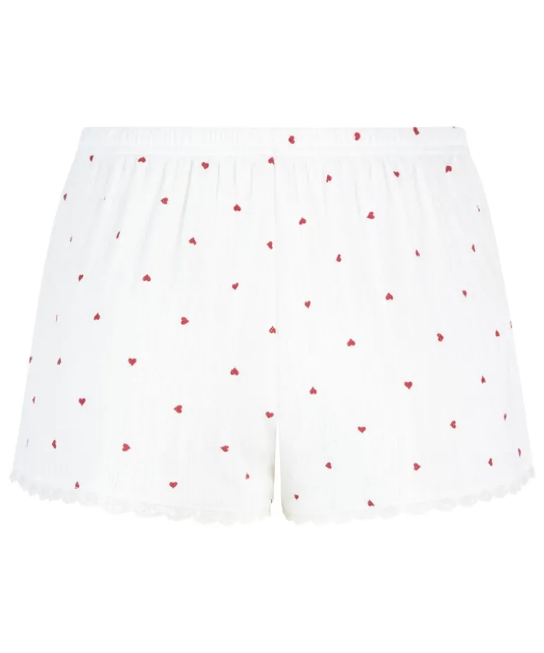 Pointelle Pyjama Shorts - White