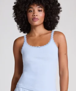 Pointelle Singlet - Blue