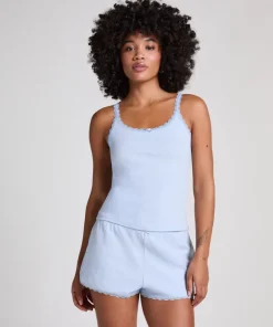 Pointelle Singlet - Blue