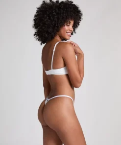 Pointelle Thong - White