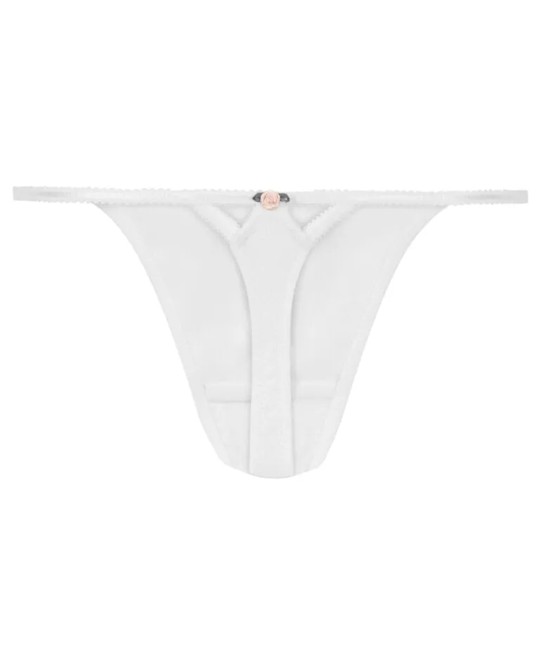 Pointelle Thong - White