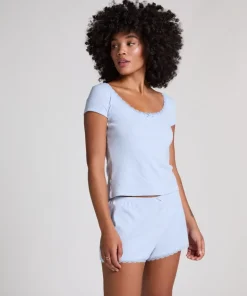 Pointelle Top - Blue