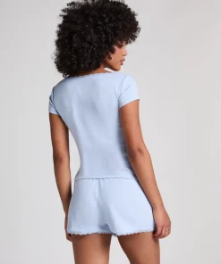 Pointelle Top - Blue