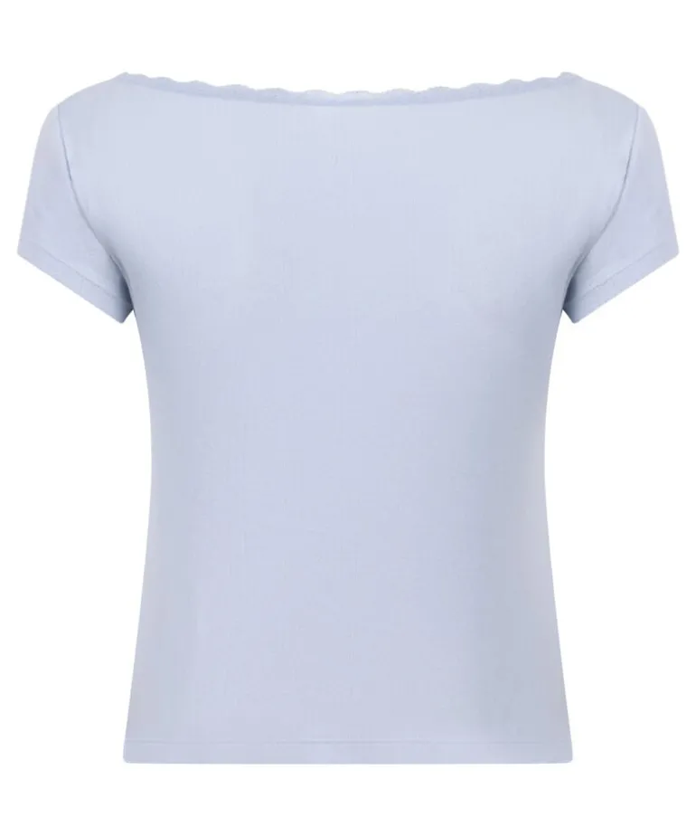 Pointelle Top - Blue