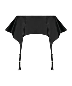 Private leather-look suspenders - Black