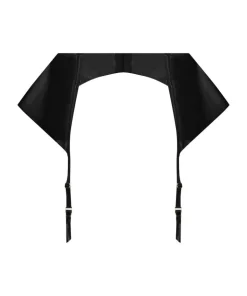 Private leather-look suspenders - Black