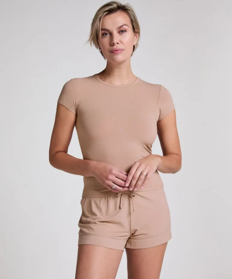 Pyjama Top Rib Essential - Beige