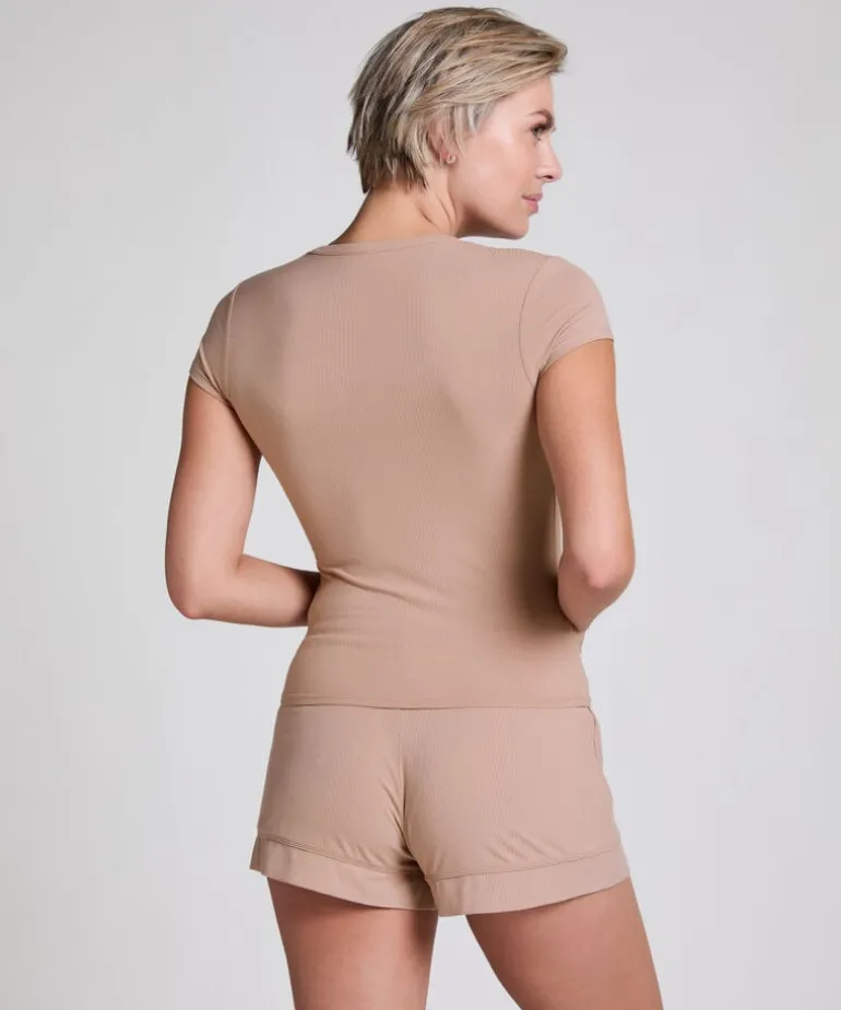 Pyjama Top Rib Essential - Beige