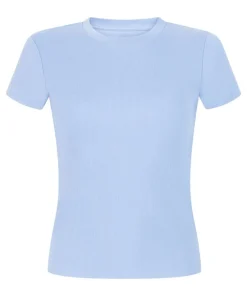 Ribbed Crew Neck Short-Sleeved Pyjama Top - Blue