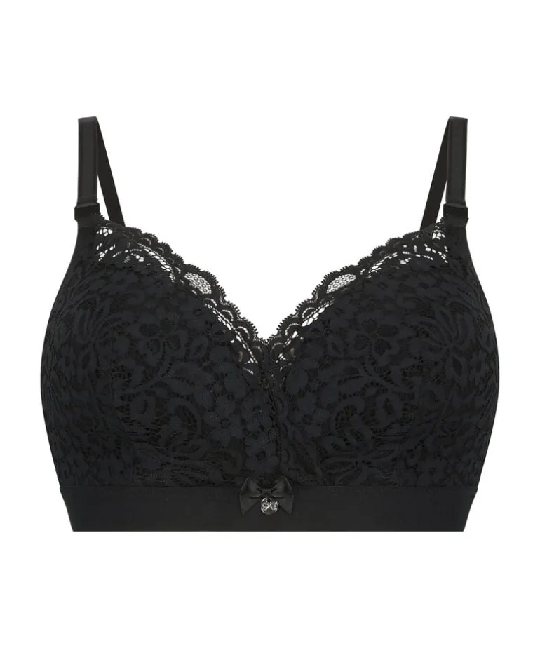 Rose Padded Maternity Nursing Bra - Black