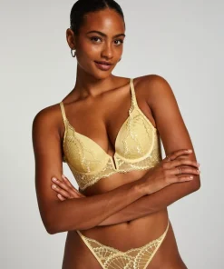 Sali Padded Underwired Longline Bra - Yellow