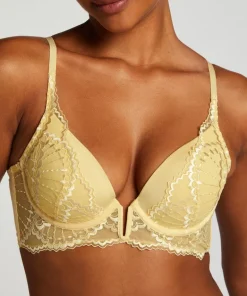 Sali Padded Underwired Longline Bra - Yellow