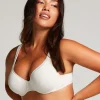 Satin Fleece Non-Padded Underwired Bra - White