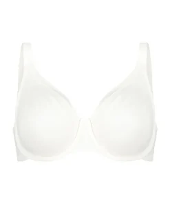 Satin Fleece Non-Padded Underwired Bra - White