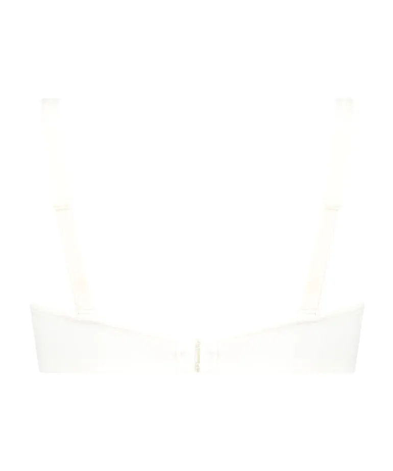 Satin Fleece Non-Padded Underwired Bra - White