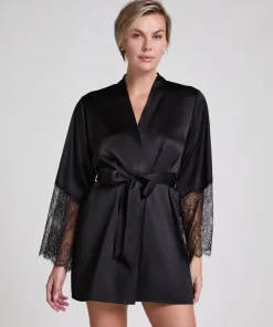 Satin Kimono - Black