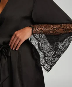Satin Kimono - Black