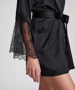 Satin Kimono - Black