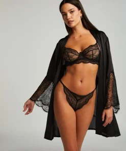Satin Kimono - Black