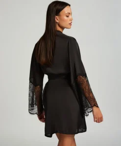 Satin Kimono - Black