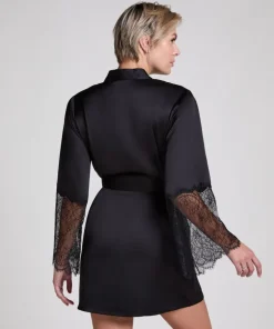 Satin Kimono - Black