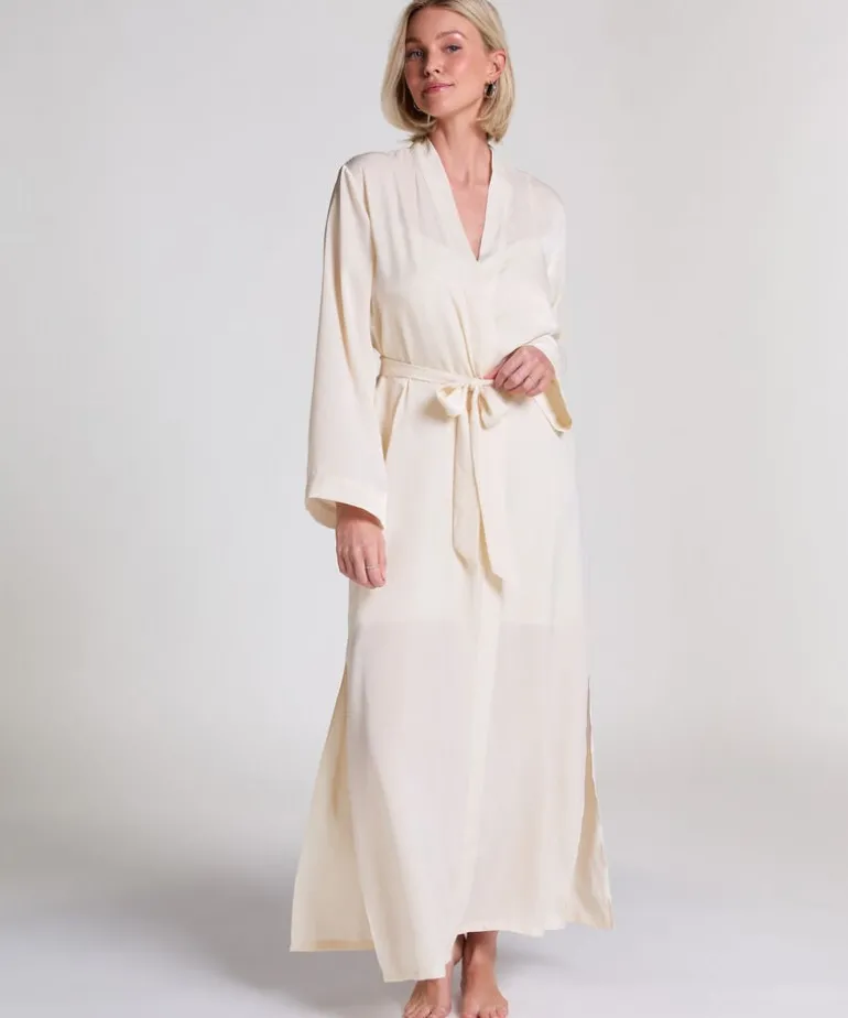 Satin Kimono - White