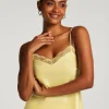 Satin Lace cami top - Yellow