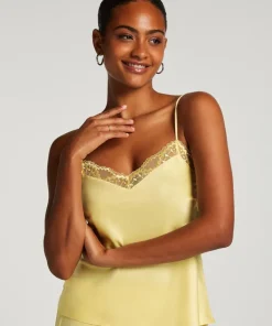 Satin Lace cami top - Yellow