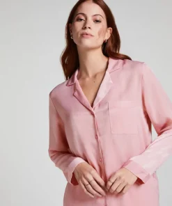 Satin Long-Sleeved Jacket - Pink