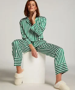 Satin Long-Sleeved Jacket - Green