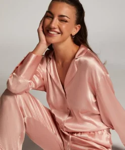 Satin Long-Sleeved Jacket - Pink