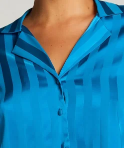 Satin Long-Sleeved Jacket - Blue