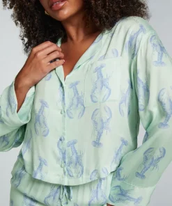 Satin Long-Sleeved Jacket - Green