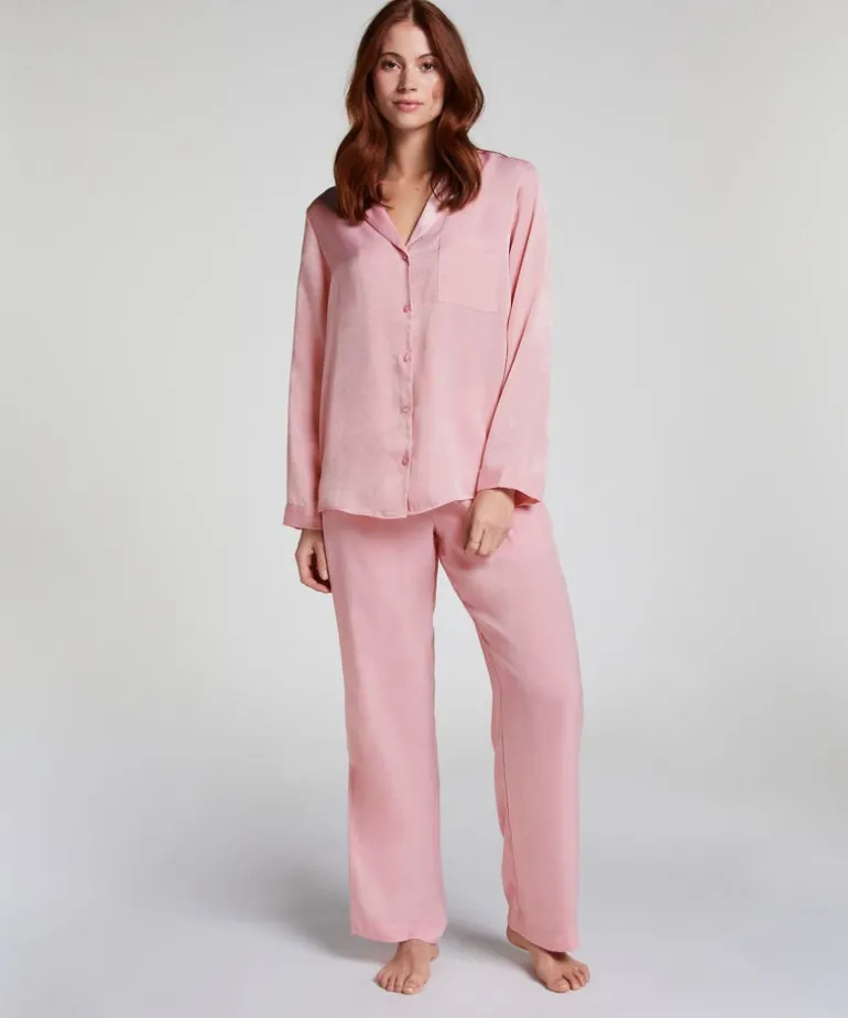 Satin Long-Sleeved Jacket - Pink