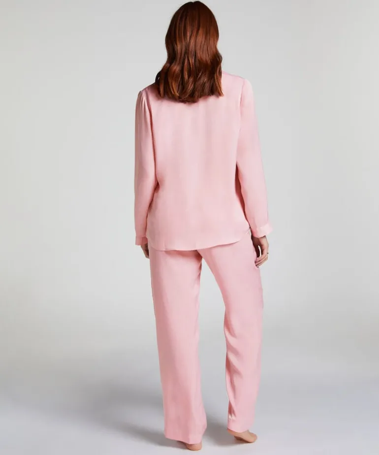 Satin Long-Sleeved Jacket - Pink