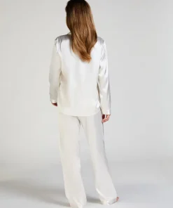 Satin Long-Sleeved Jacket - White