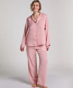 Satin Long-Sleeved Jacket - Pink