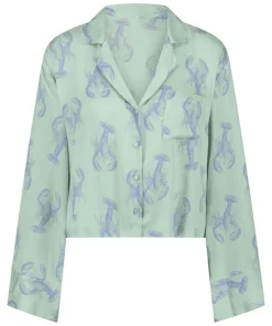 Satin Long-Sleeved Jacket - Green