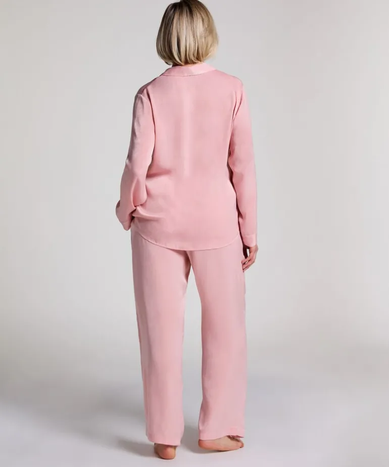 Satin Long-Sleeved Jacket - Pink