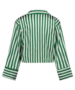 Satin Long-Sleeved Jacket - Green
