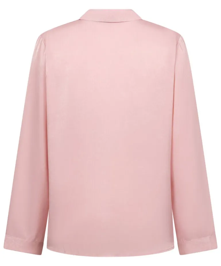 Satin Long-Sleeved Jacket - Pink