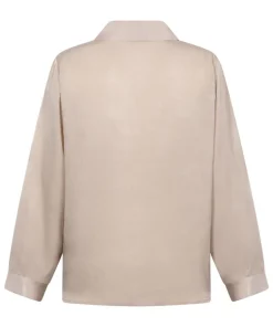 Satin Long-Sleeved Jacket - Beige