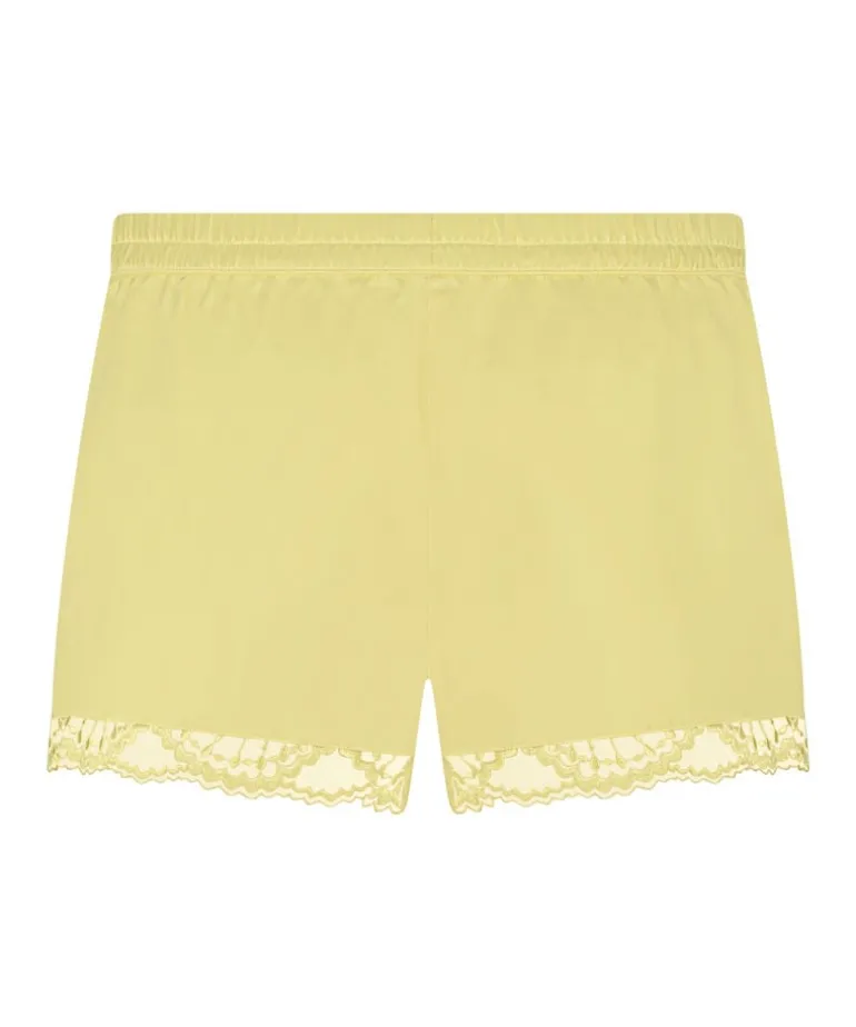 Satin pyjama shorts - Yellow