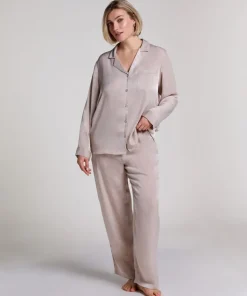Satin Trousers - Beige