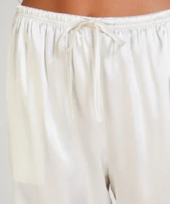 Satin Trousers - White