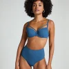 Scallop High Waist Rio Bikini Bottom - Blue