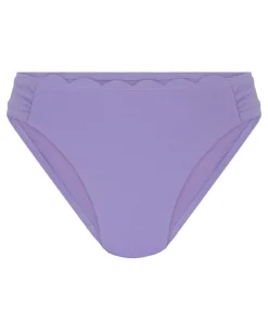 Scallop High-Leg Bikini Bottoms - Purple